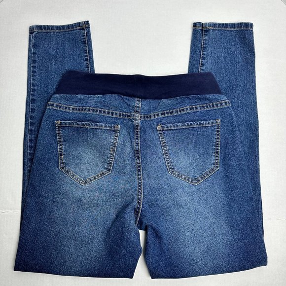 Hybrid & Company | Medium Wash Distressed Fade Maternity Jeans | Size M - Picture 4 of 8
